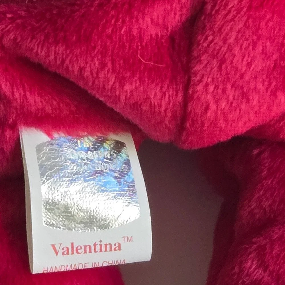 TY Beanie Babies Valentina Bear‎ 1999 White Heart Plush Valentine 1998 Hang Tag